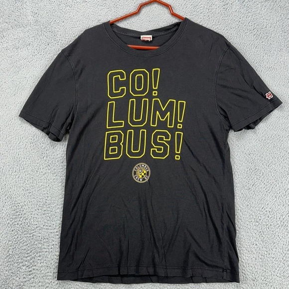 Columbus Crew T-Shirt Adult Large Black Crew Neck Short Sleeve Tee Mens Homage - Picture 2 of 8